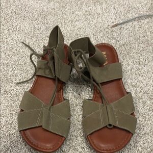 MIA Khaki Lace-Up Sandals